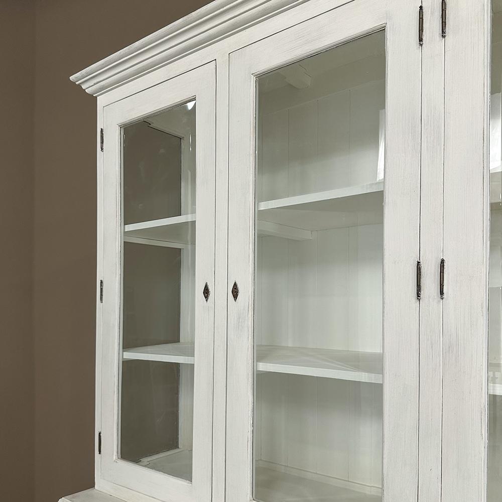 Grand Antique Neoclassical Painted Bookcase For Sale 9
