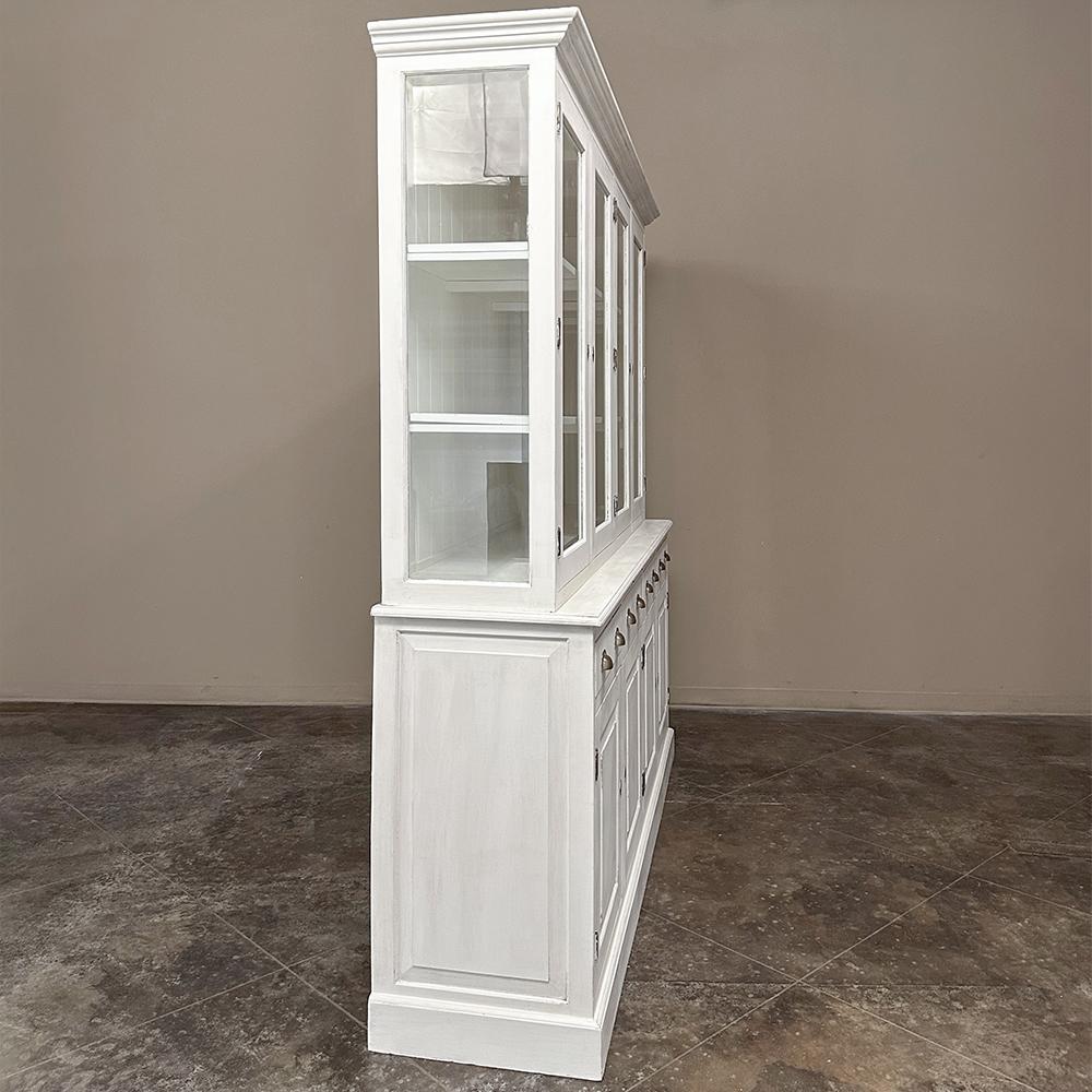Grand Antique Neoclassical Painted Bookcase For Sale 11