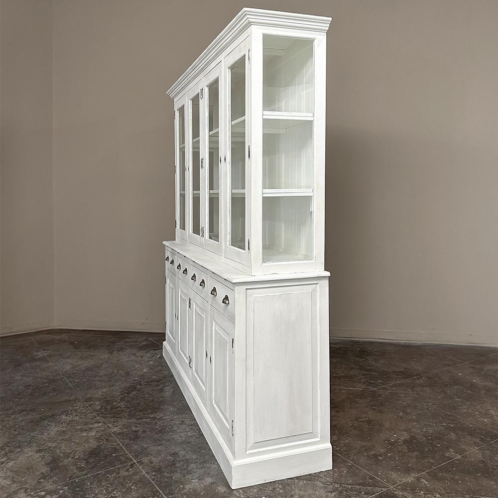 Grand Antique Neoclassical Painted Bookcase For Sale 12
