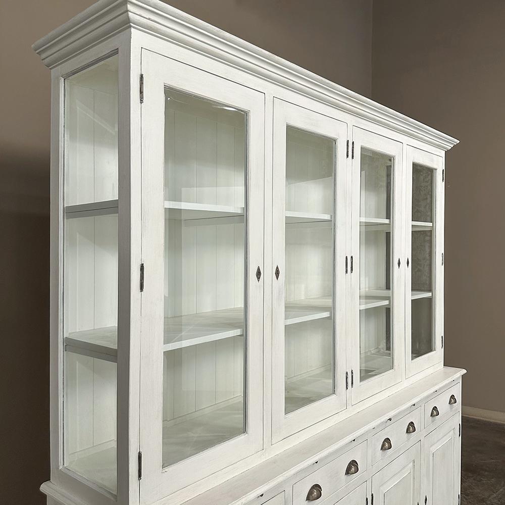 Grand Antique Neoclassical Painted Bookcase For Sale 1