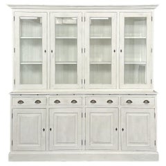 Grand Vintage Neoclassical Painted Bookcase