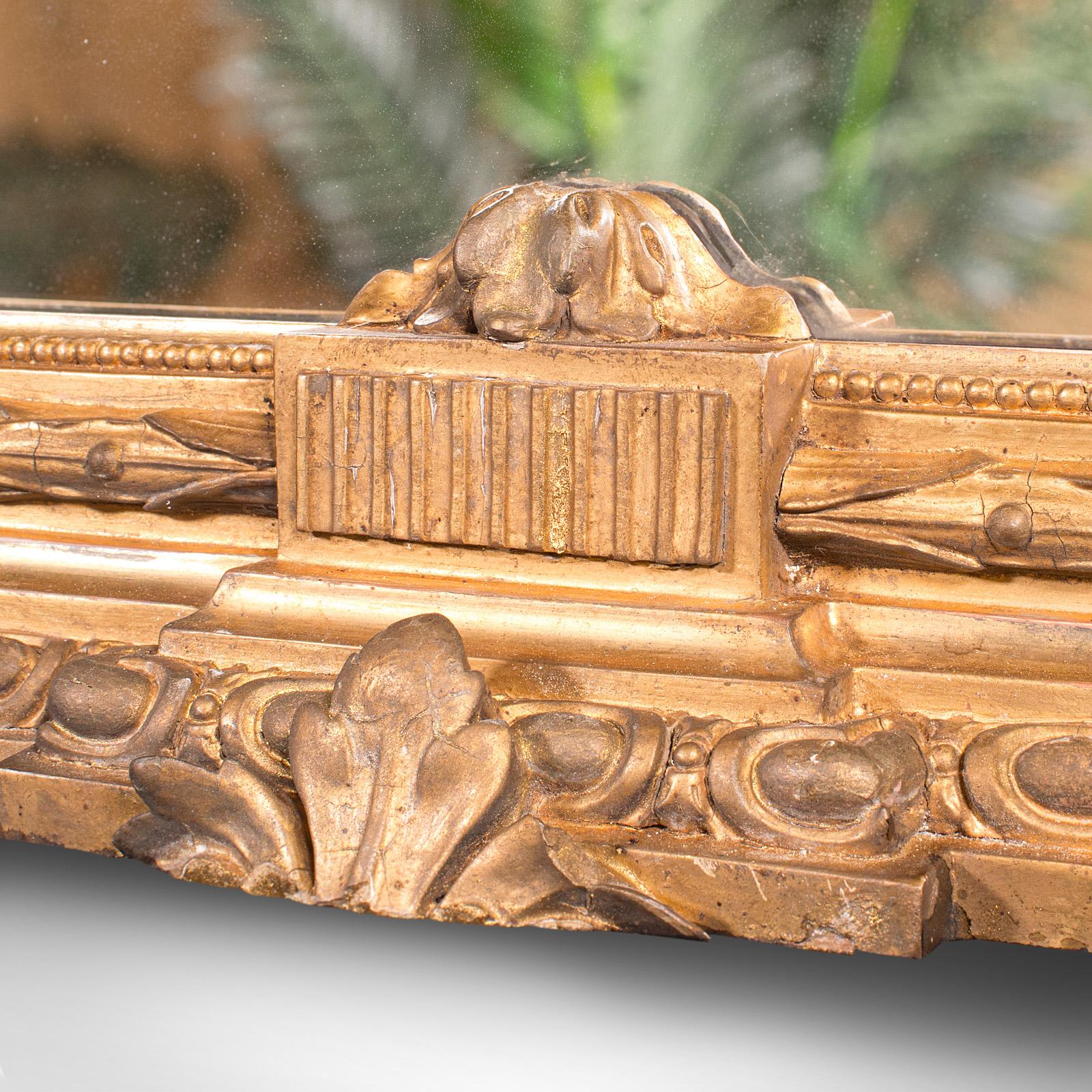 Grand Antique Overmantle Mirror, Englisch, Giltwood, Italianate Geschmack, Viktorianisch im Zustand „Gut“ im Angebot in Hele, Devon, GB