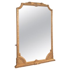 Grand miroir ancien anglais, bois doré, goût italien, victorien