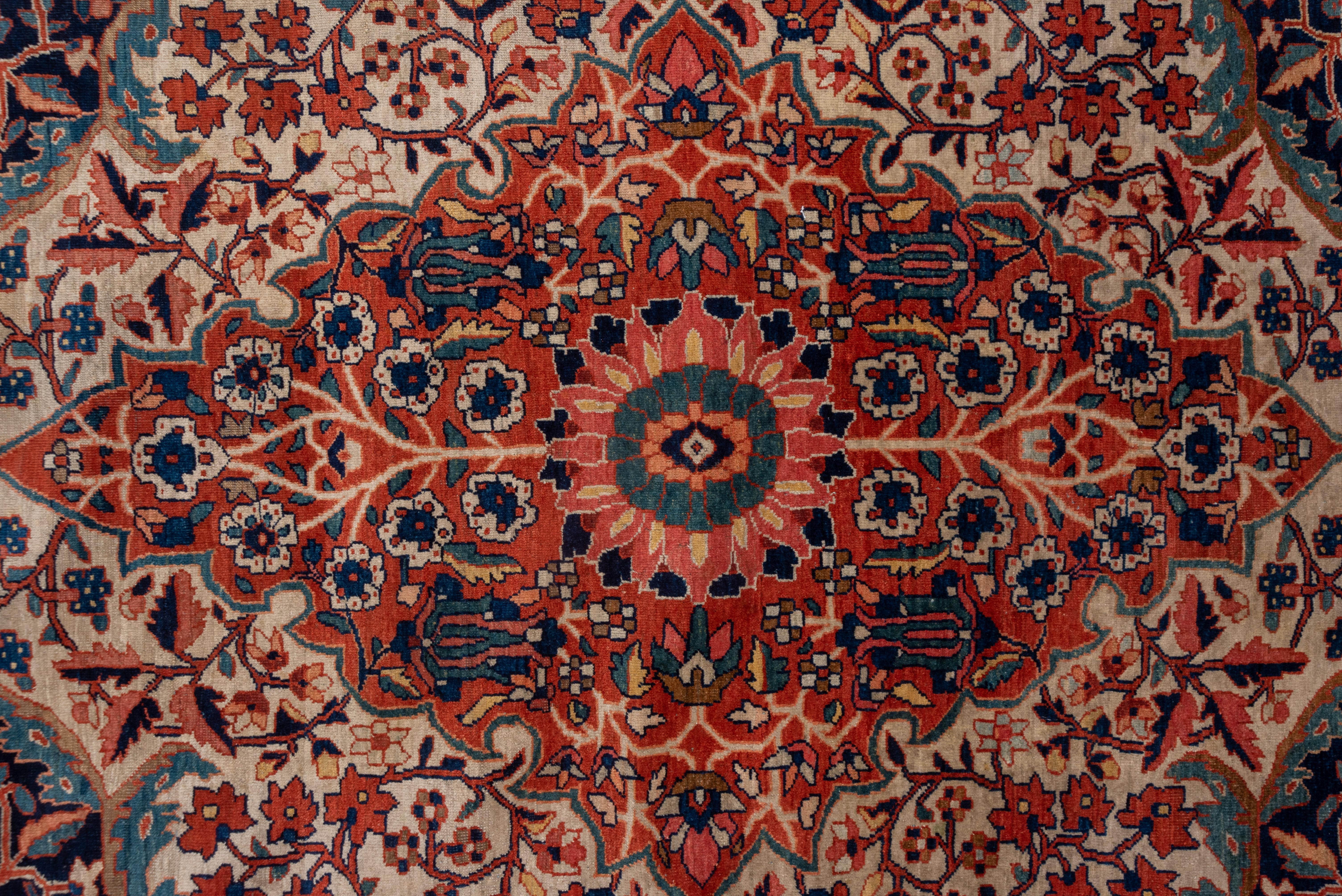 Late 19th Century Grand Antique Persian Sarouk Farahan Mansion Carpet, Traditional Palette For Sale