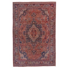 Großer antiker persischer Sarouk Farahan-Mansion-Teppich aus Sarouk, traditionelle Palette