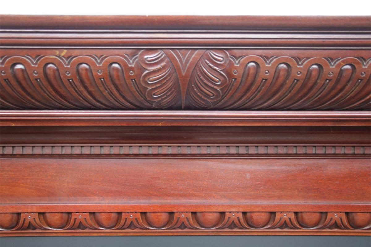 Grand Antique Pillared Victorian Mahogany Fireplace Mantle For Sale 2