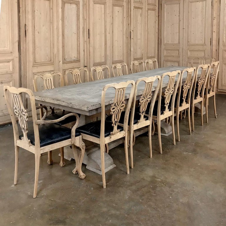 Grand Antique Rustic Oak Banquet Table For Sale at 1stDibs