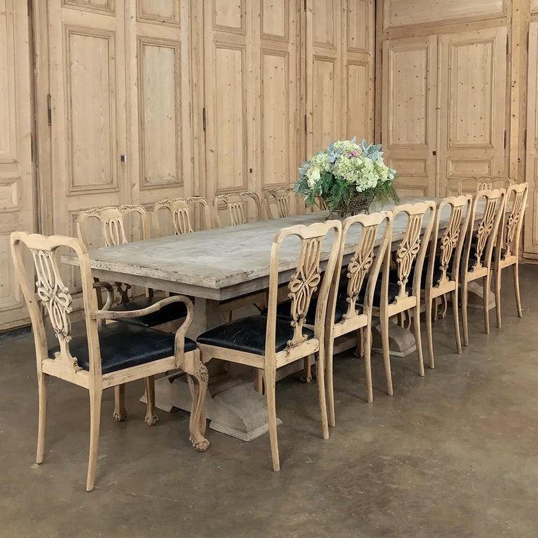 Grand Antique Rustic Oak Banquet Table For Sale at 1stDibs