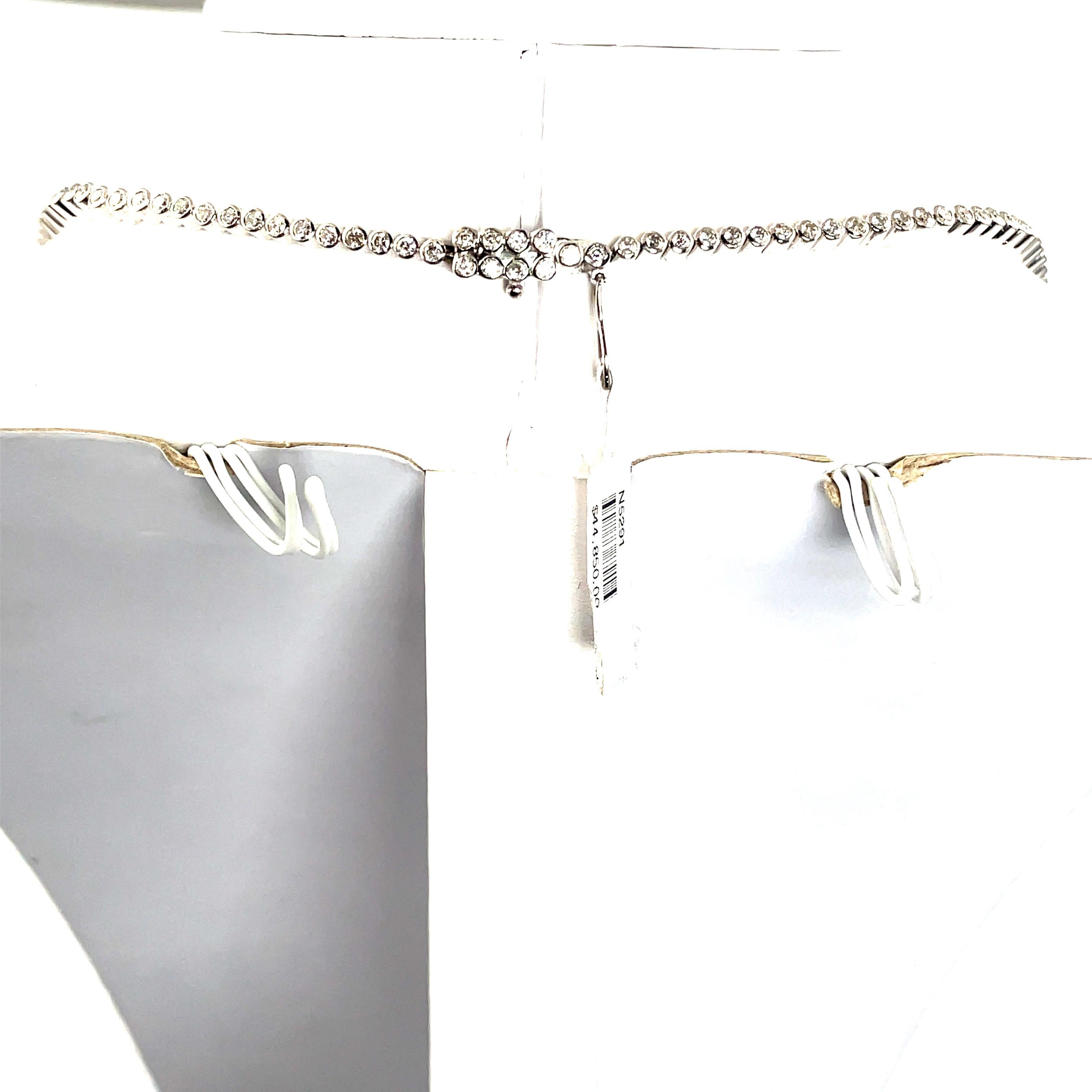 Große Grand-Aquamarin- und Diamant-Halskette 18k Weißgold Damen im Angebot