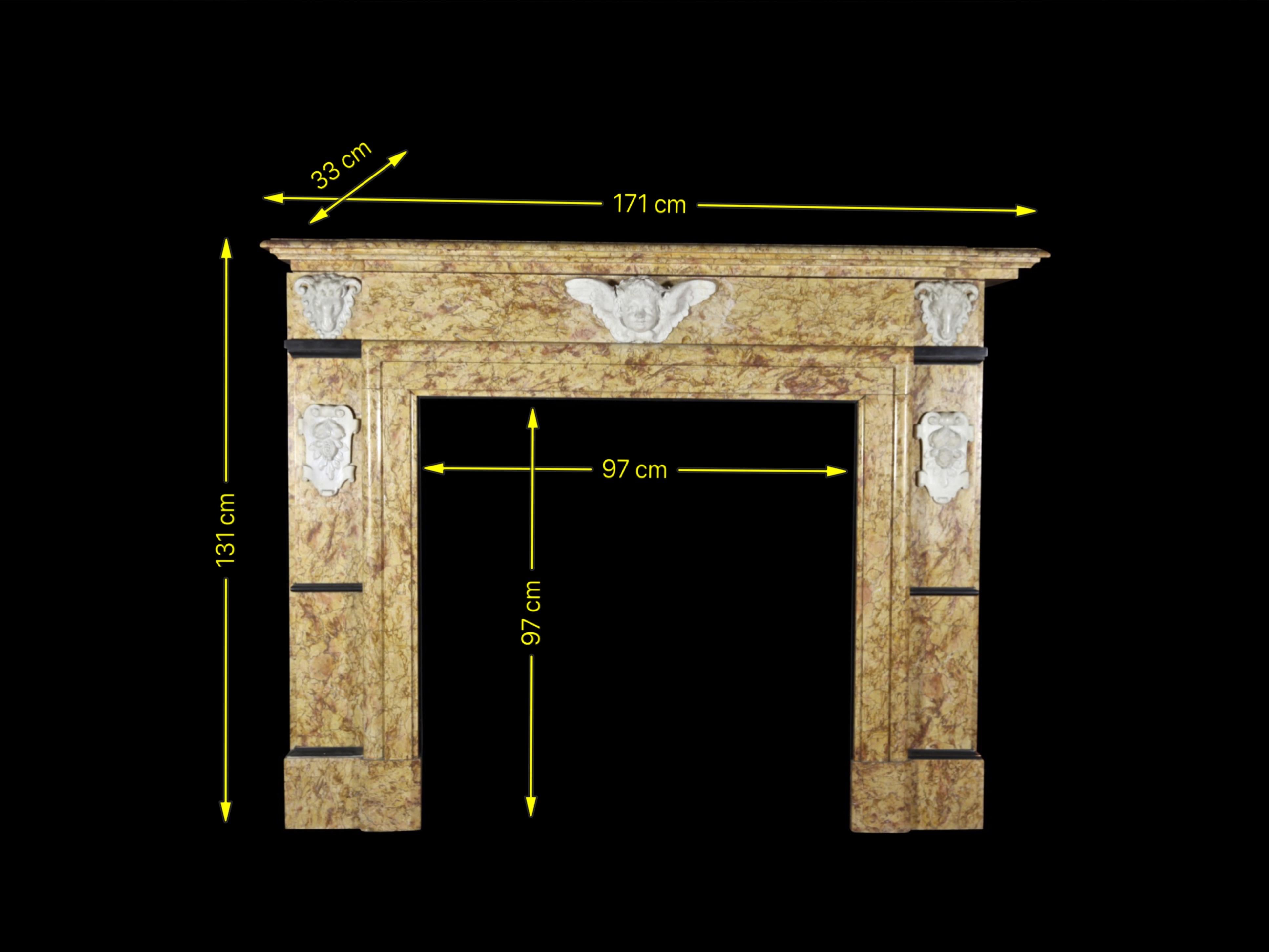 Grand Art Deco Antique Fireplace Surround In Excellent Condition For Sale In Beervelde, BE