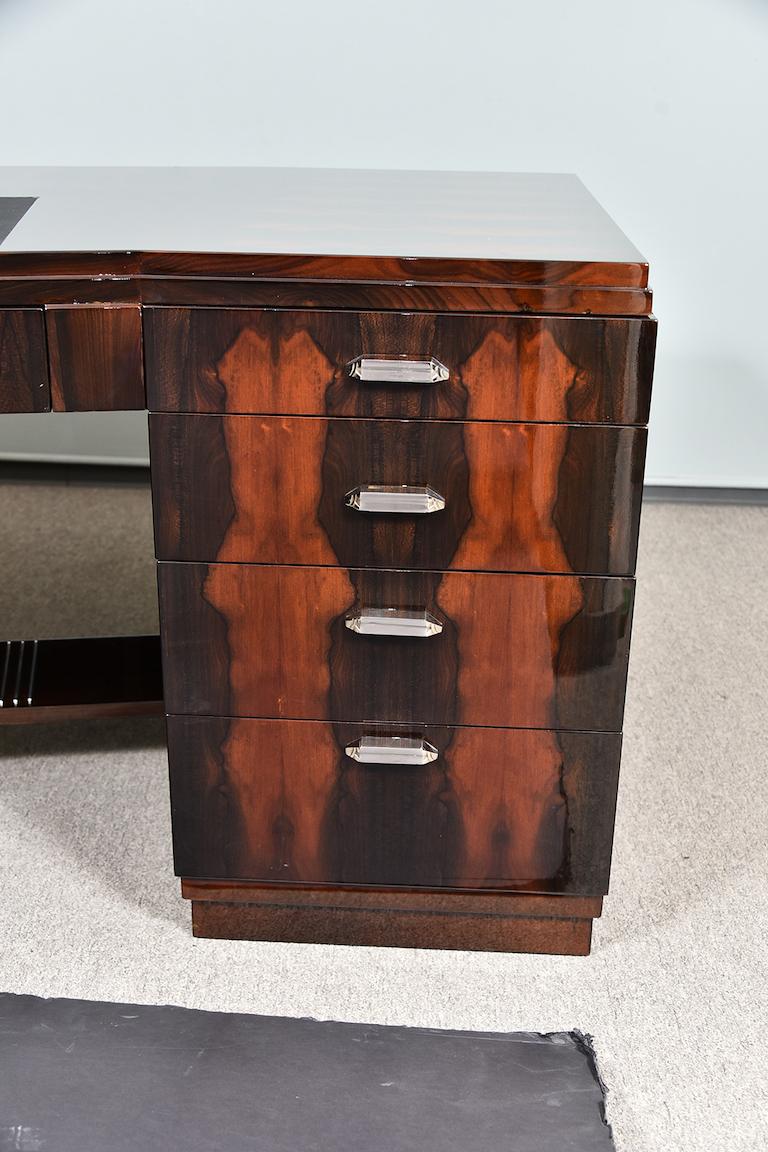 French Grand Art Deco Style Desk in Walnut from France