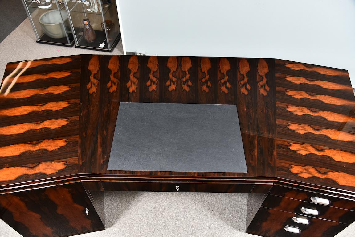 20th Century Grand Art Deco Style Desk in Walnut from France