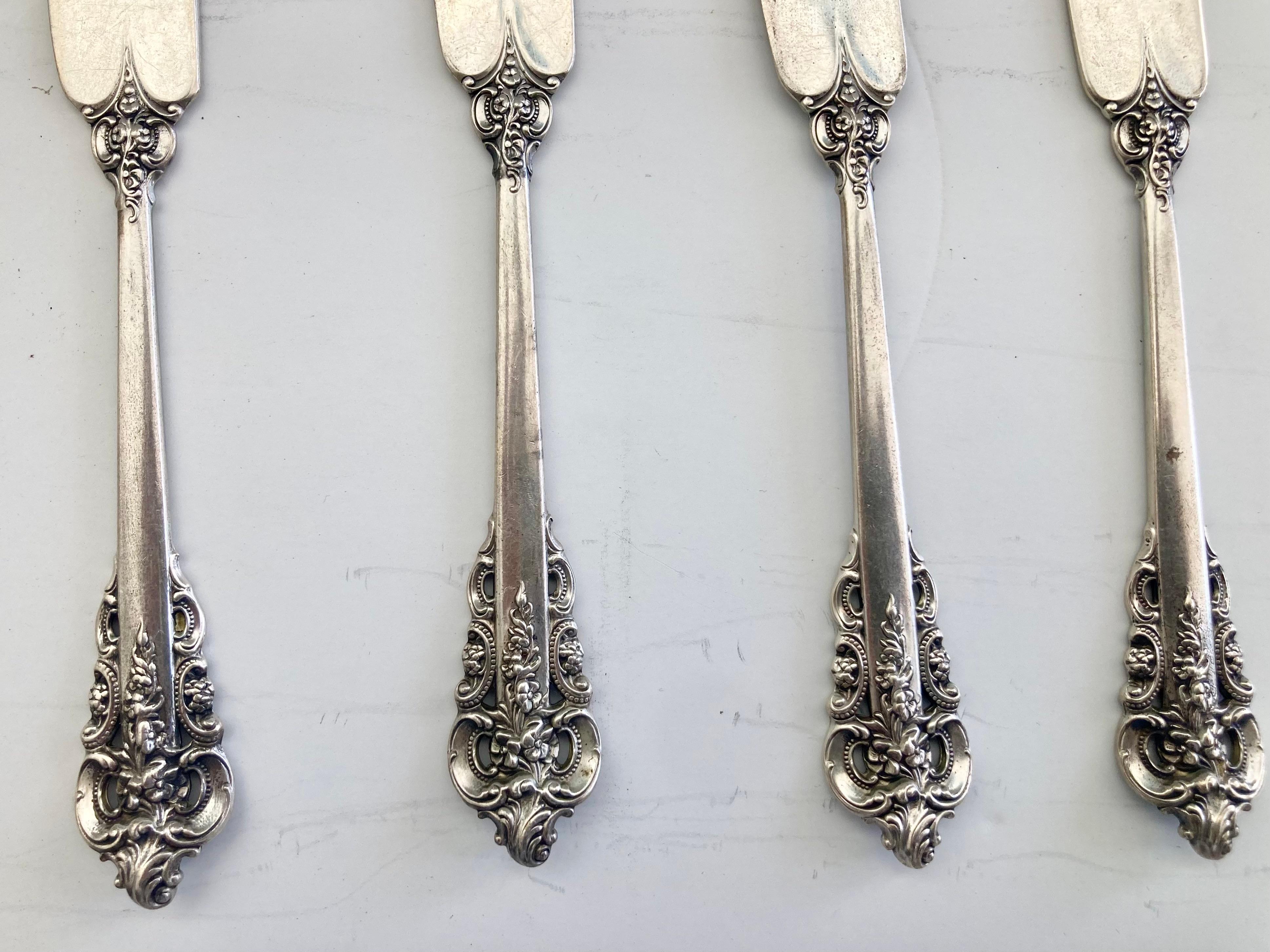 Grand Baroque Sterling Silber Besteck von Wallace - 32 Teile im Angebot 4