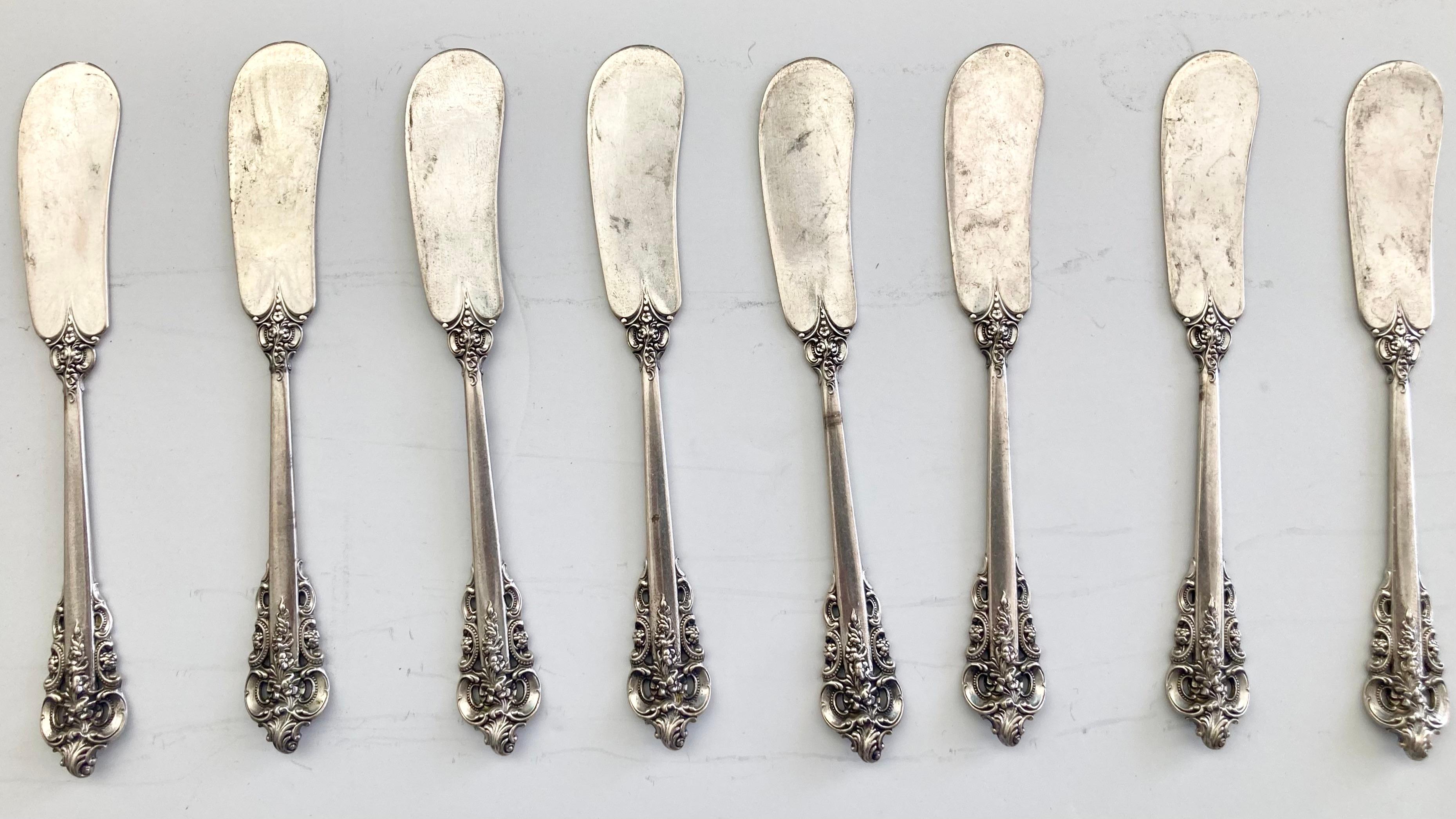 Grand Baroque Sterling Silber Besteck von Wallace - 32 Teile (Sterlingsilber) im Angebot