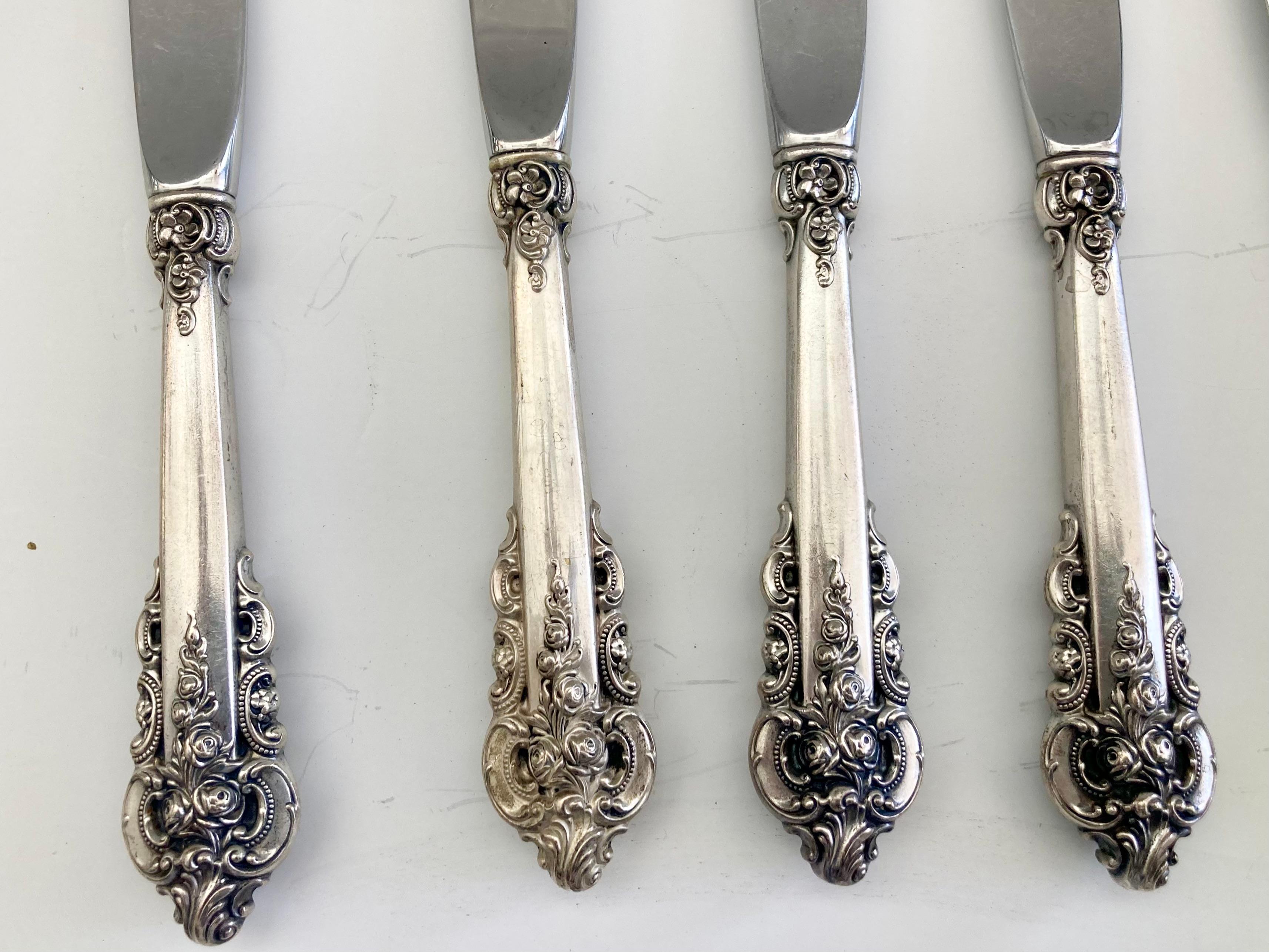 Grand Baroque Sterling Silber Besteck von Wallace - 32 Teile im Angebot 1