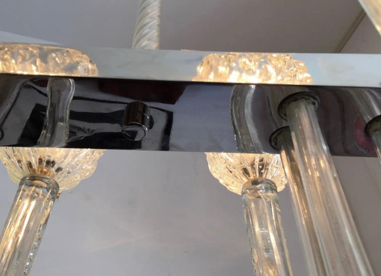 Metà XX secolo Lampadario Grand Barovier 1940s Moderne in vetro di Murano in vendita