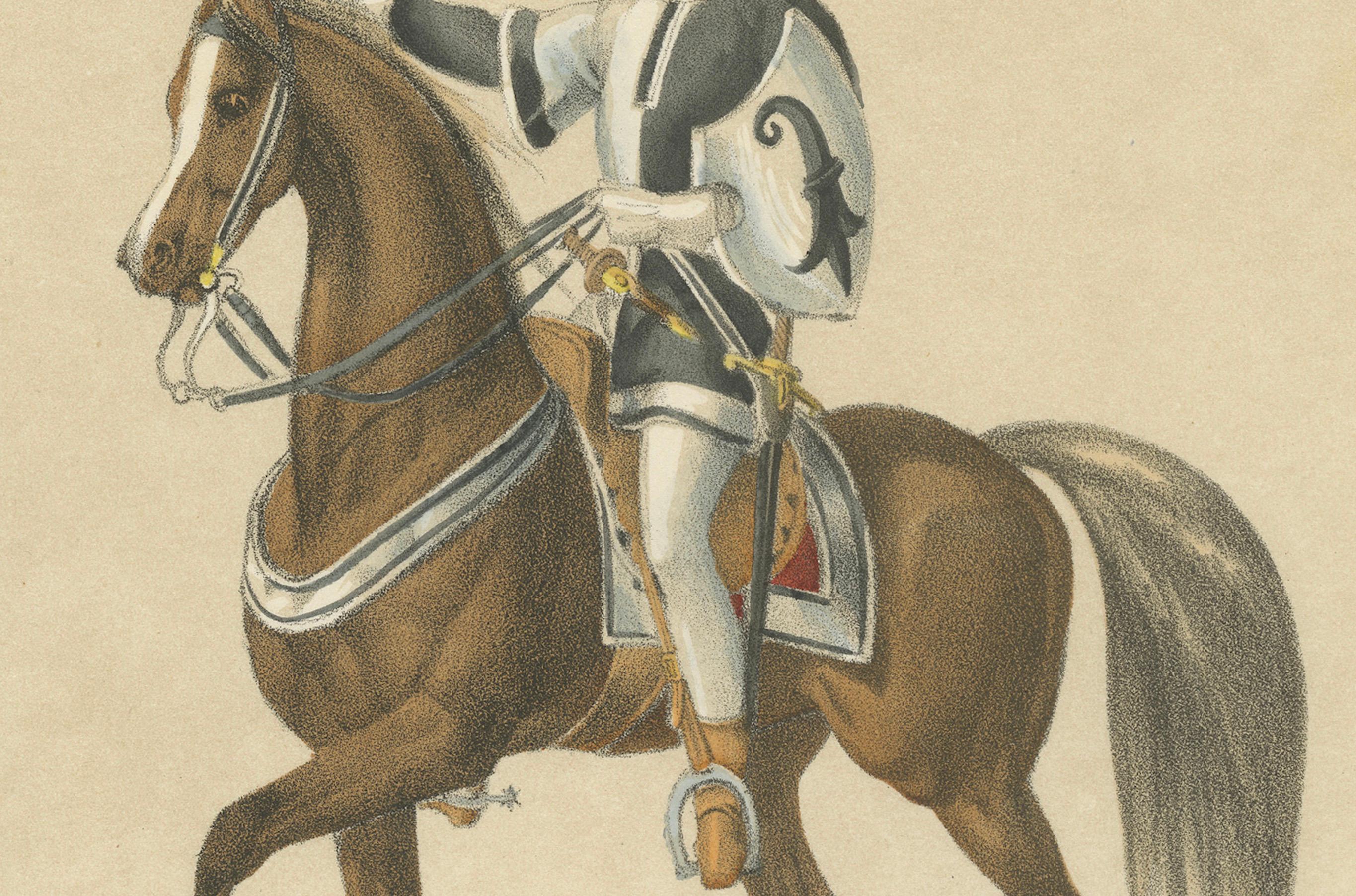 Titel: Festzug 1855 - Peter Rot von Basel mit der Stadtfahne  

Diese hervorragende handkolorierte Lithografie, die von H. Jenny geschaffen und von Kümmerly und Wittmer lithografiert wurde, ist Teil des Festalbums zum Gedenken an den Beitritt Berns