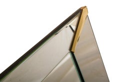 Grand Beveled Mirror with Brass Corner Accents