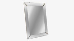Grand Beveled Mirror with Nickel Corner Accents