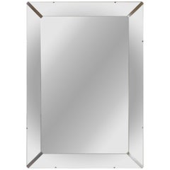 Grand Beveled Mirror with Nickel Accents
