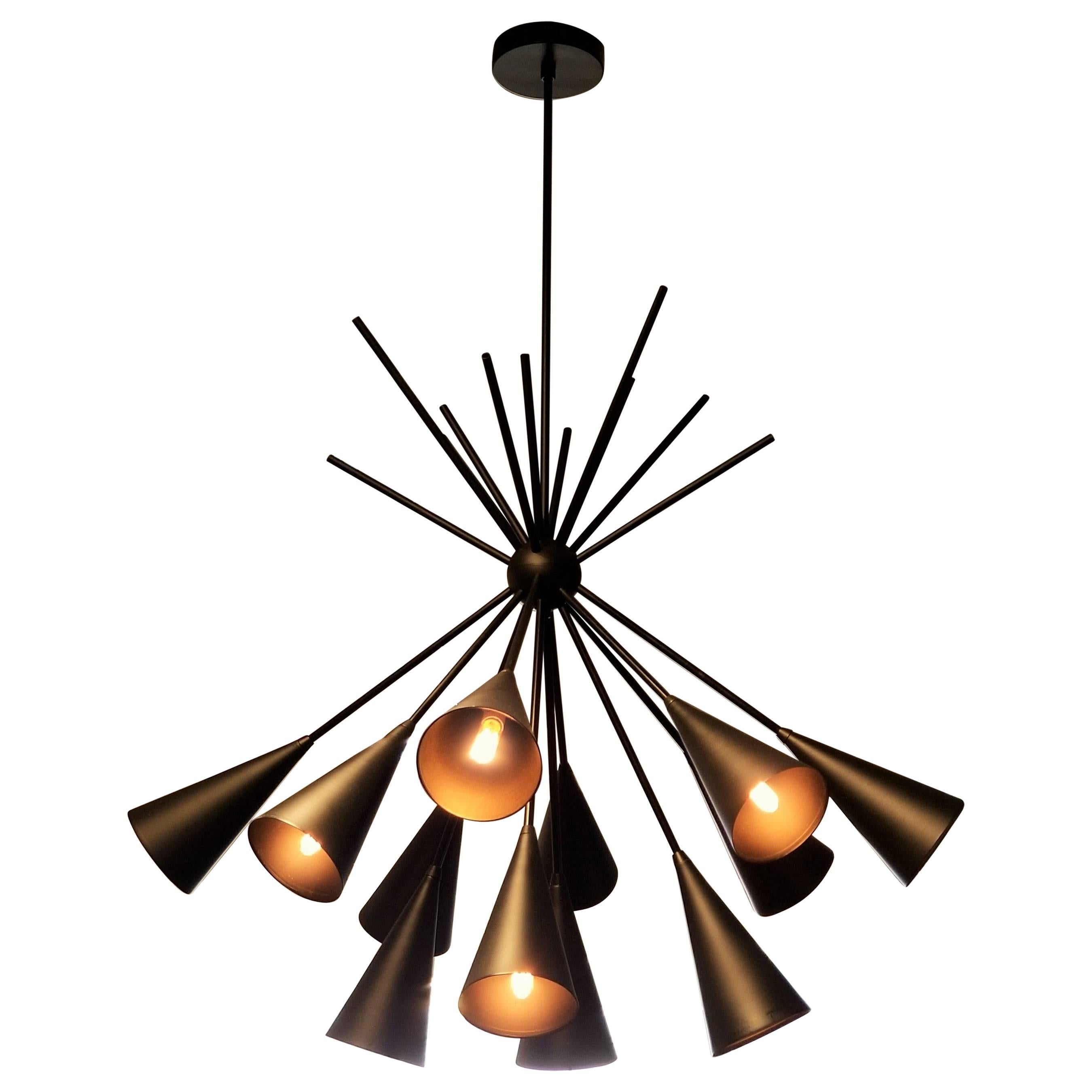 Araña "Grand Bouquet" en dramático negro mate de Blueprint Lighting, 2018