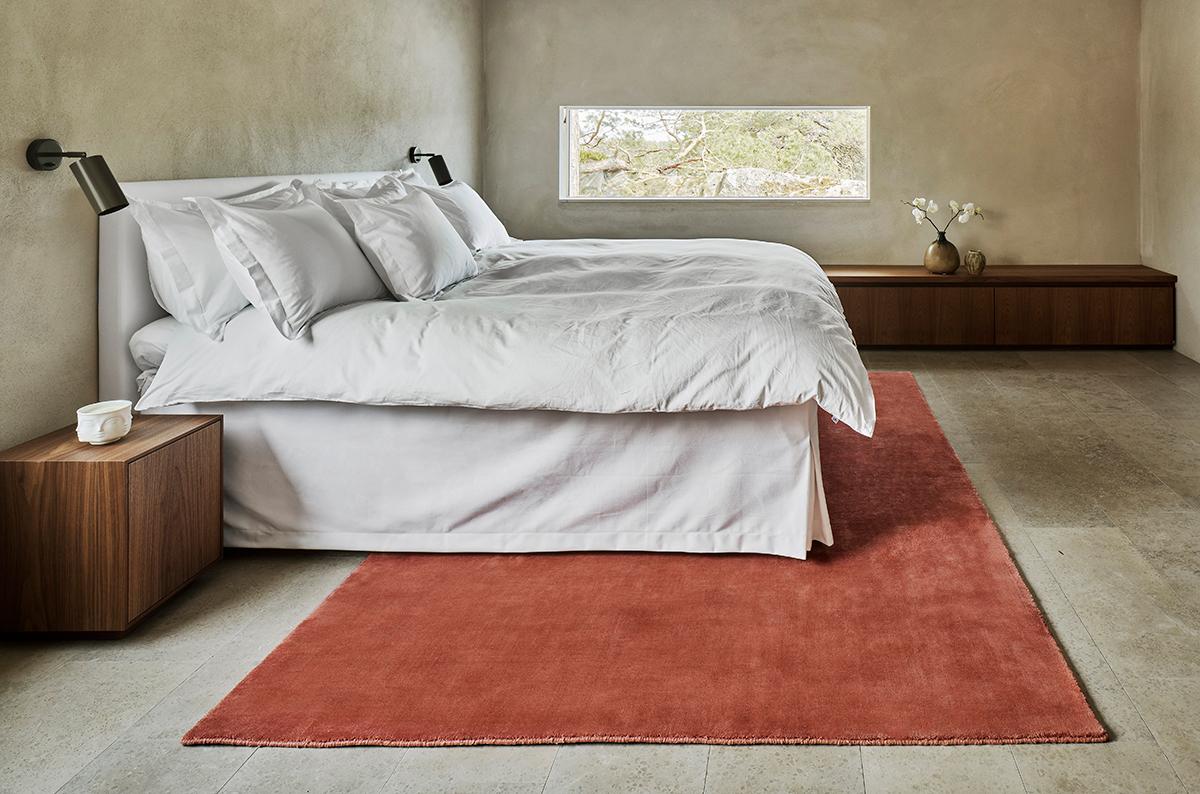 Hand-Woven Grand Brick Red, Wool Cut Pile Rug