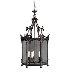 Grand Bronzed Regency Style Hallway Lantern