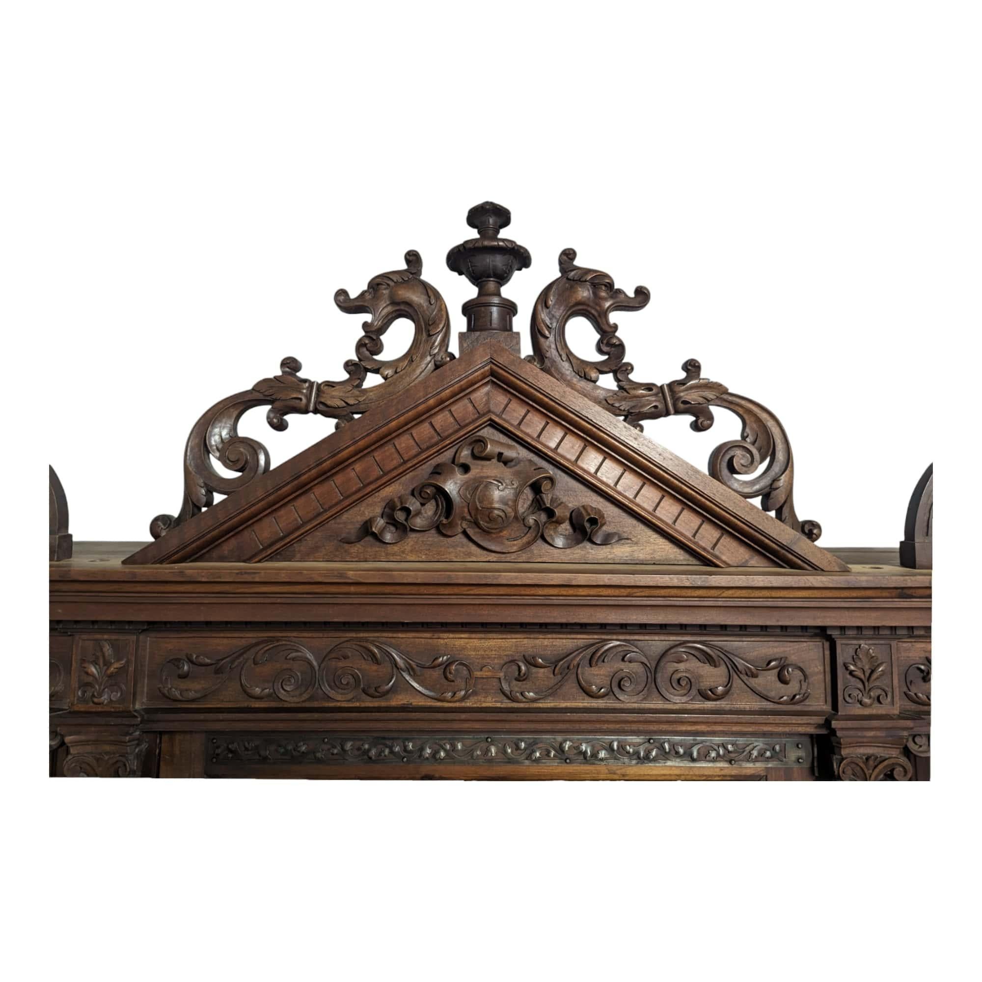 Wood French 19th Century Renaissance Style Walnut Buffet  For Sale