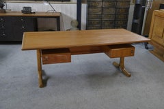 Grand bureau en orme anni '70