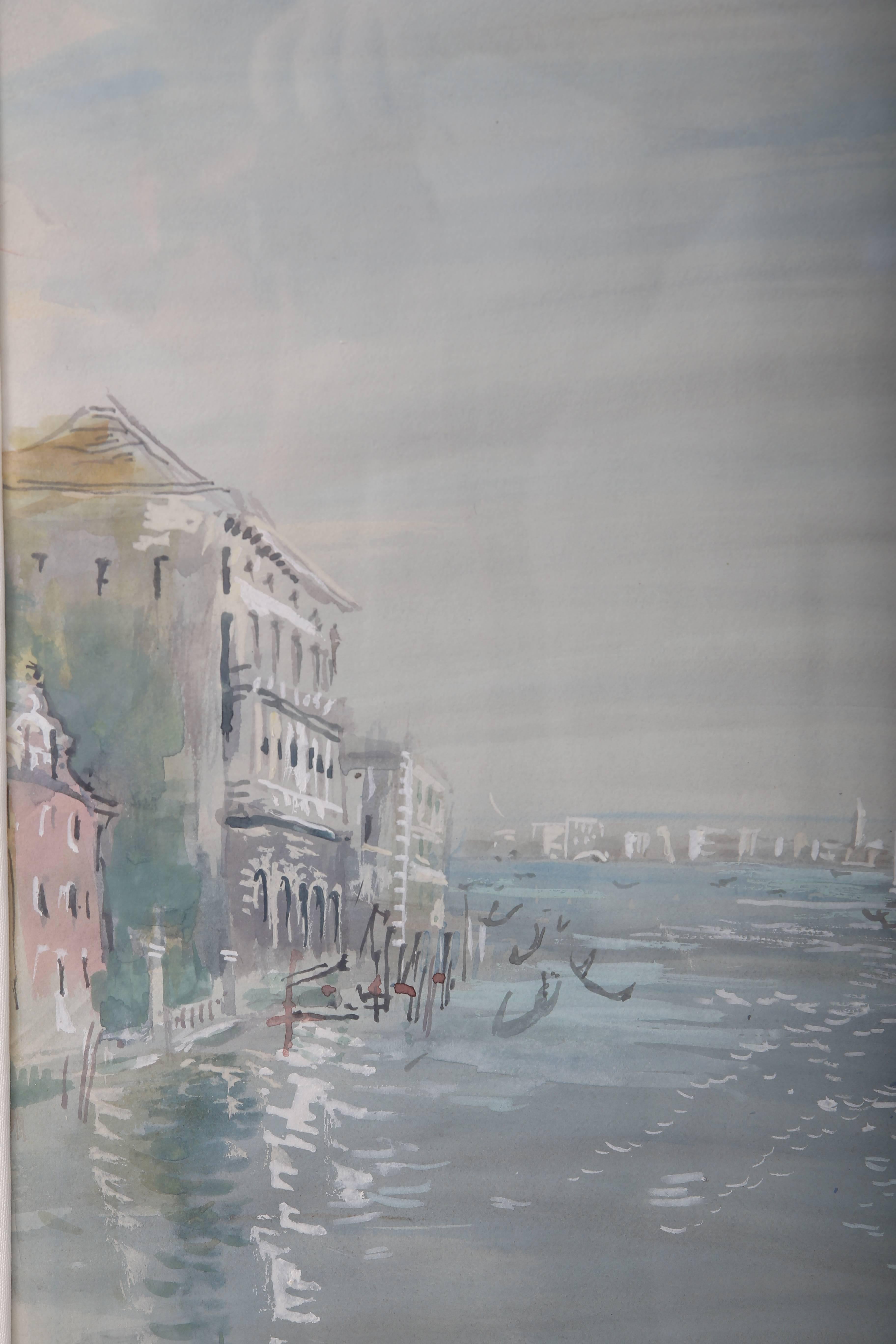 Italian Grand Canal of Venice Watercolor For Sale