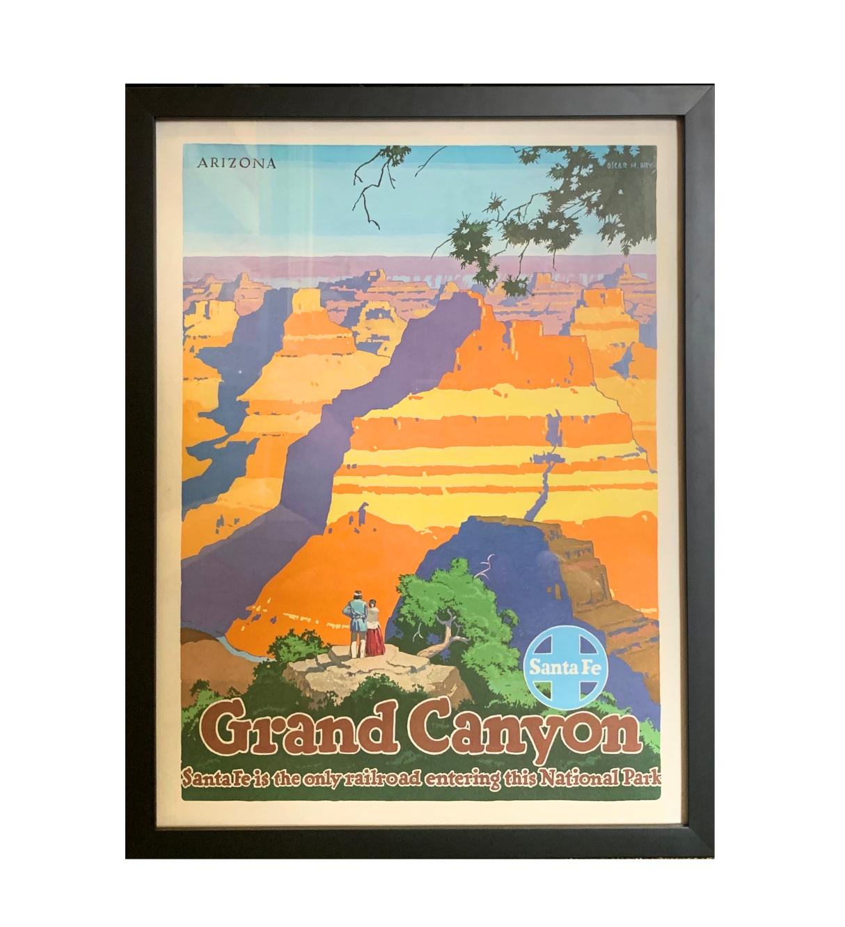 „Grand Canyon“ Vintage-Reiseplakat der Santa Fe Railroad von Oscar M. Bryn, 1949 im Zustand „Gut“ im Angebot in Colorado Springs, CO