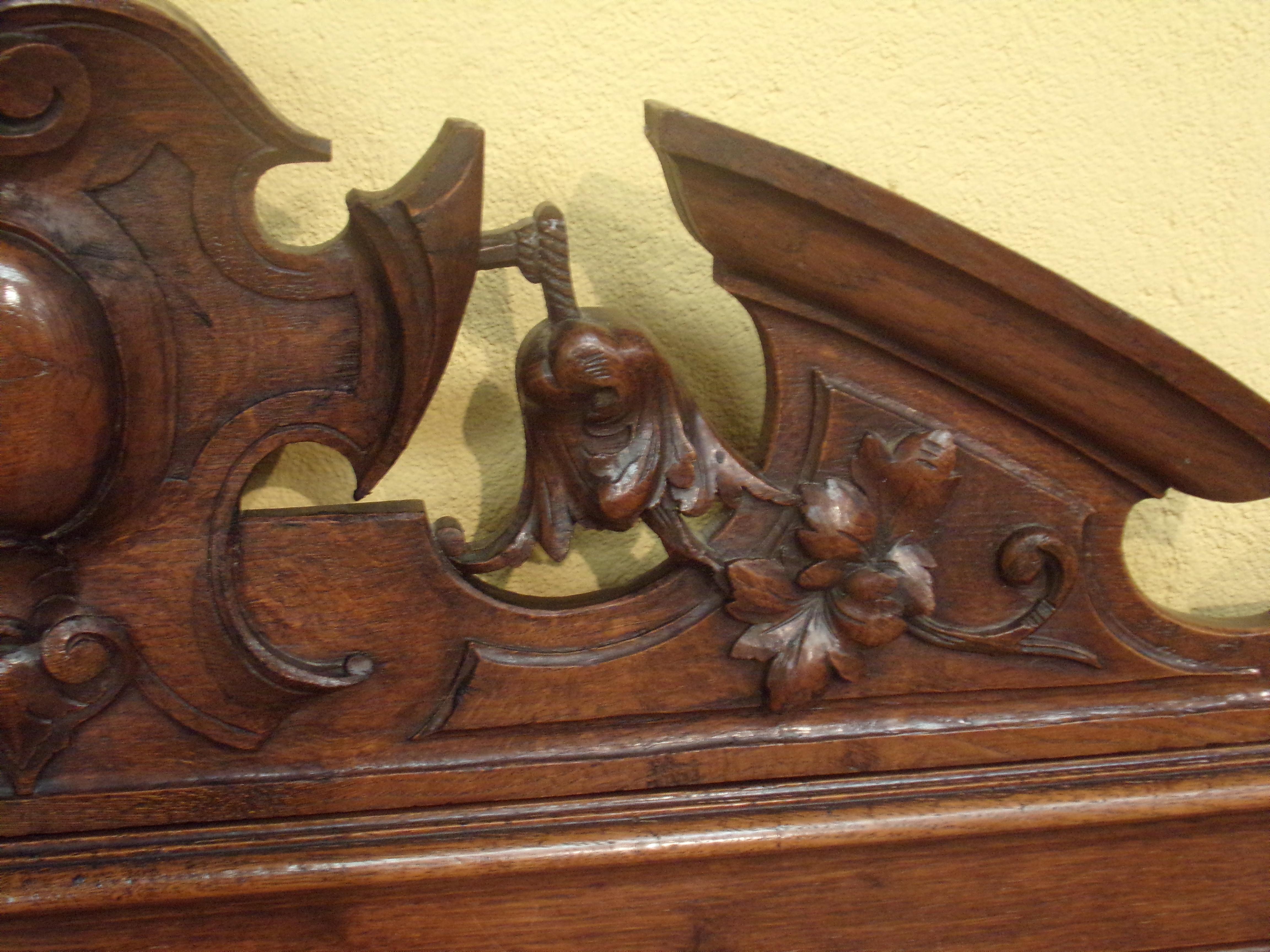 Late 19th Century Grand Carved Walnut Chateau Bed, C1880 For Sale