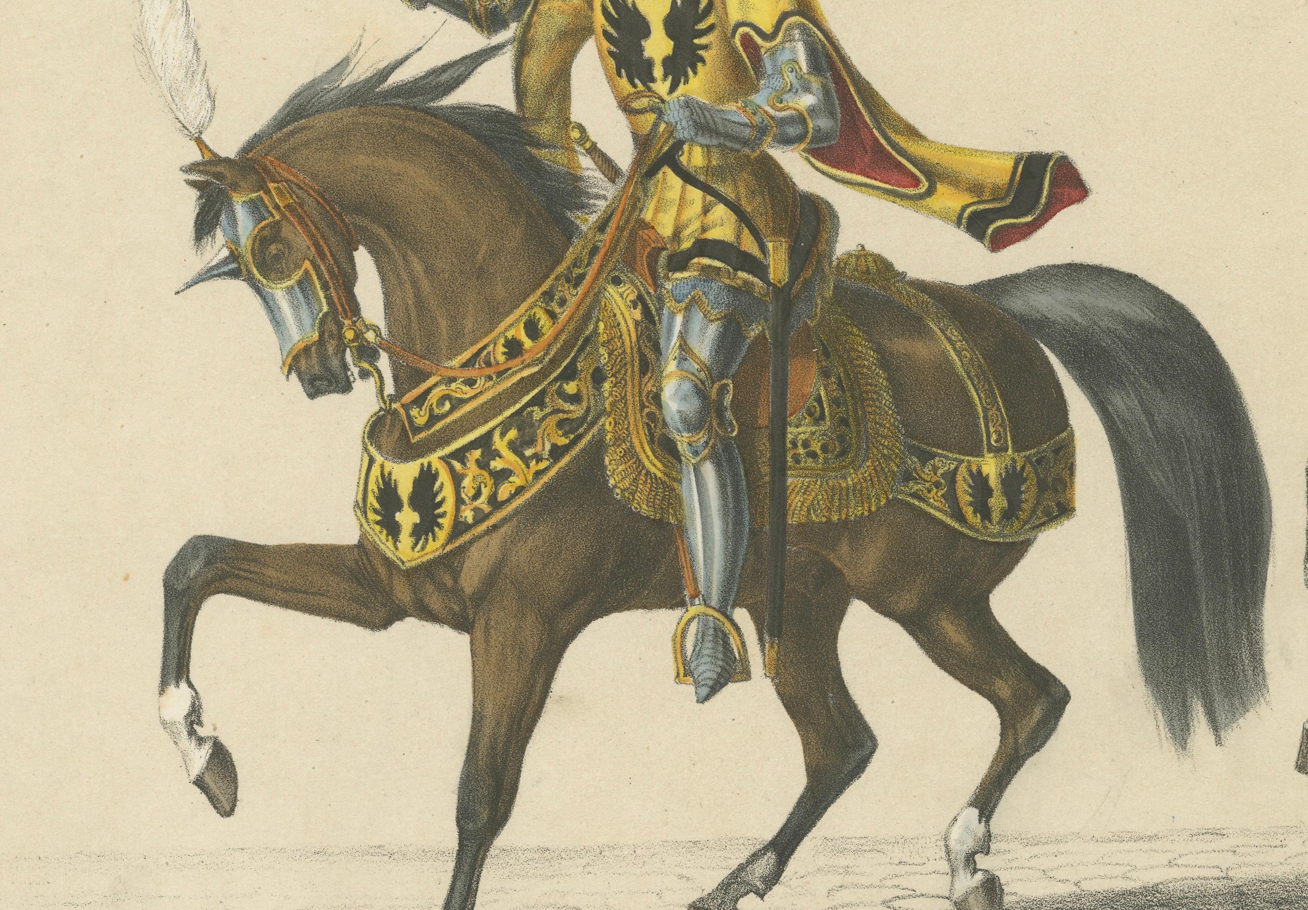 Mid-19th Century Grand Cavalcade – Hans von Hallwyl and His Household Banner, 1855 For Sale