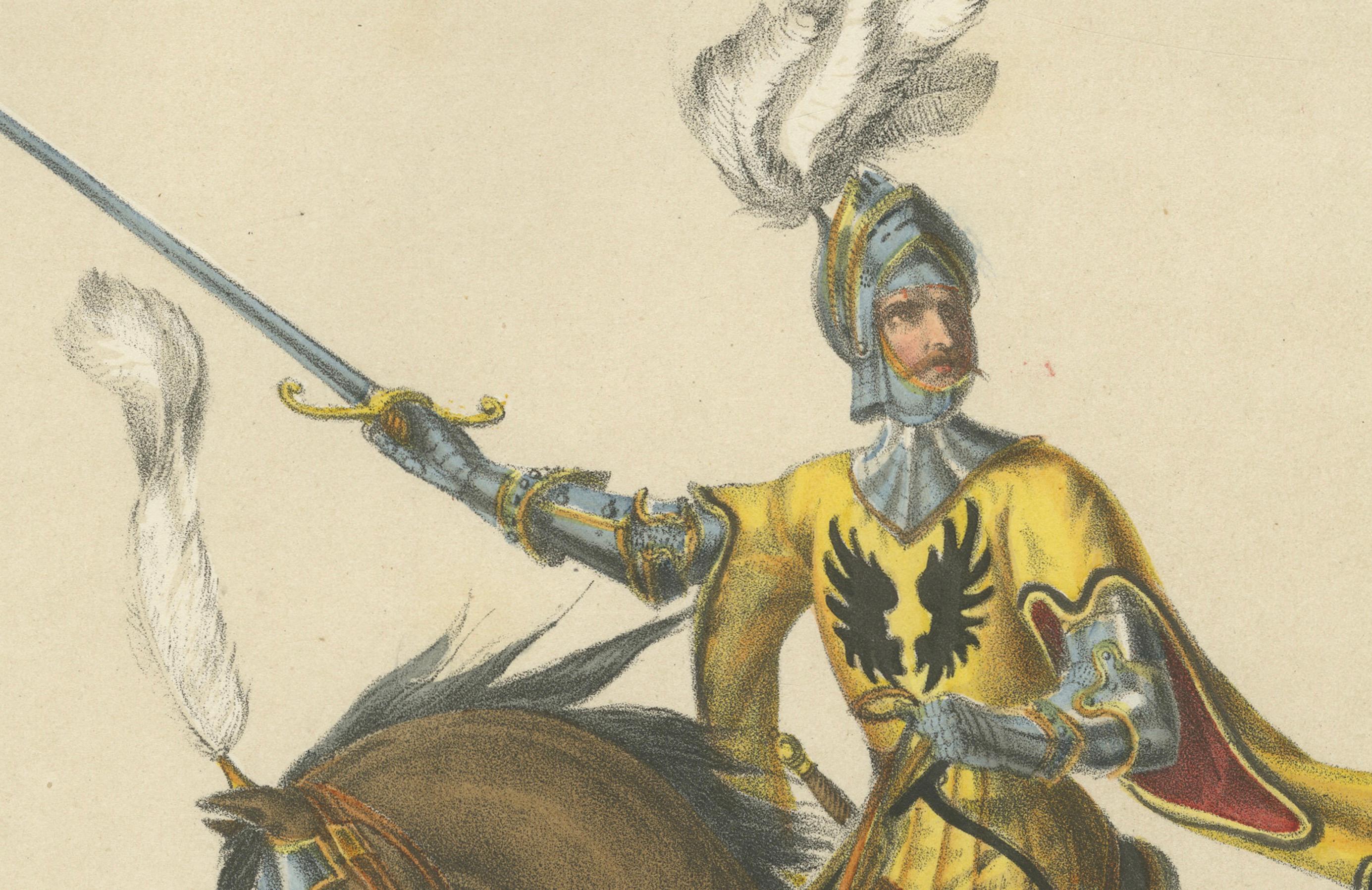 Paper Grand Cavalcade – Hans von Hallwyl and His Household Banner, 1855 For Sale