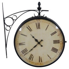 Grand Central Station Brass Double Sided Roman Numeral Railway Clock 18"