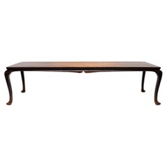 Grande table de salle à manger chinoise à pieds en cabriole