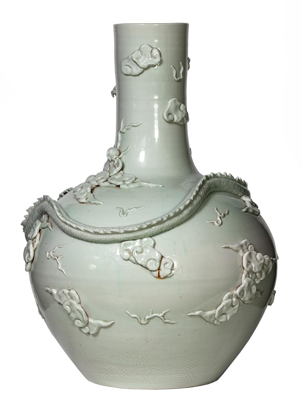 Grand Chinese Dragon Ceramic Flower Vase 3