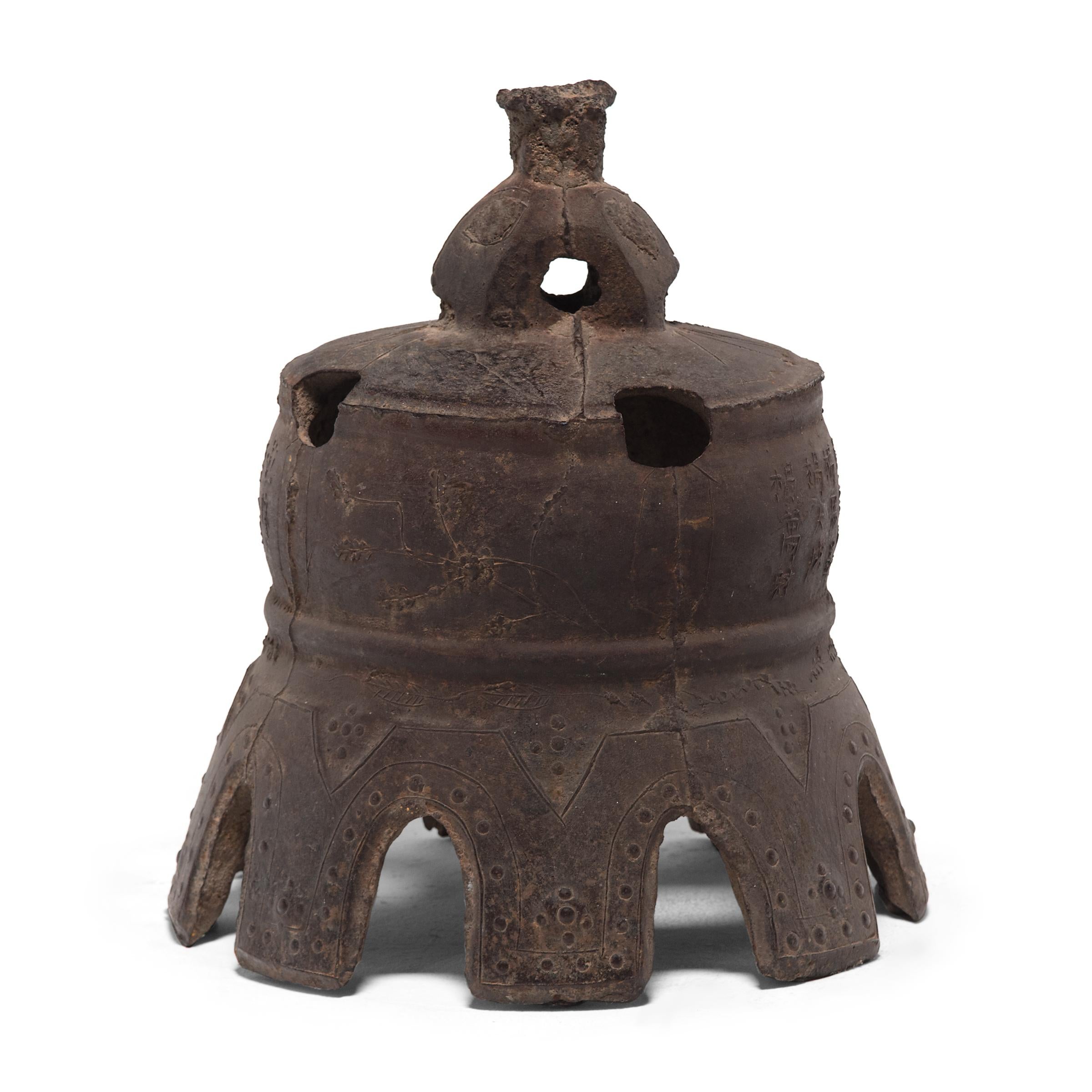 Cast Grand Chinese Qing Dynasty Village Bell, circa 1800 For Sale