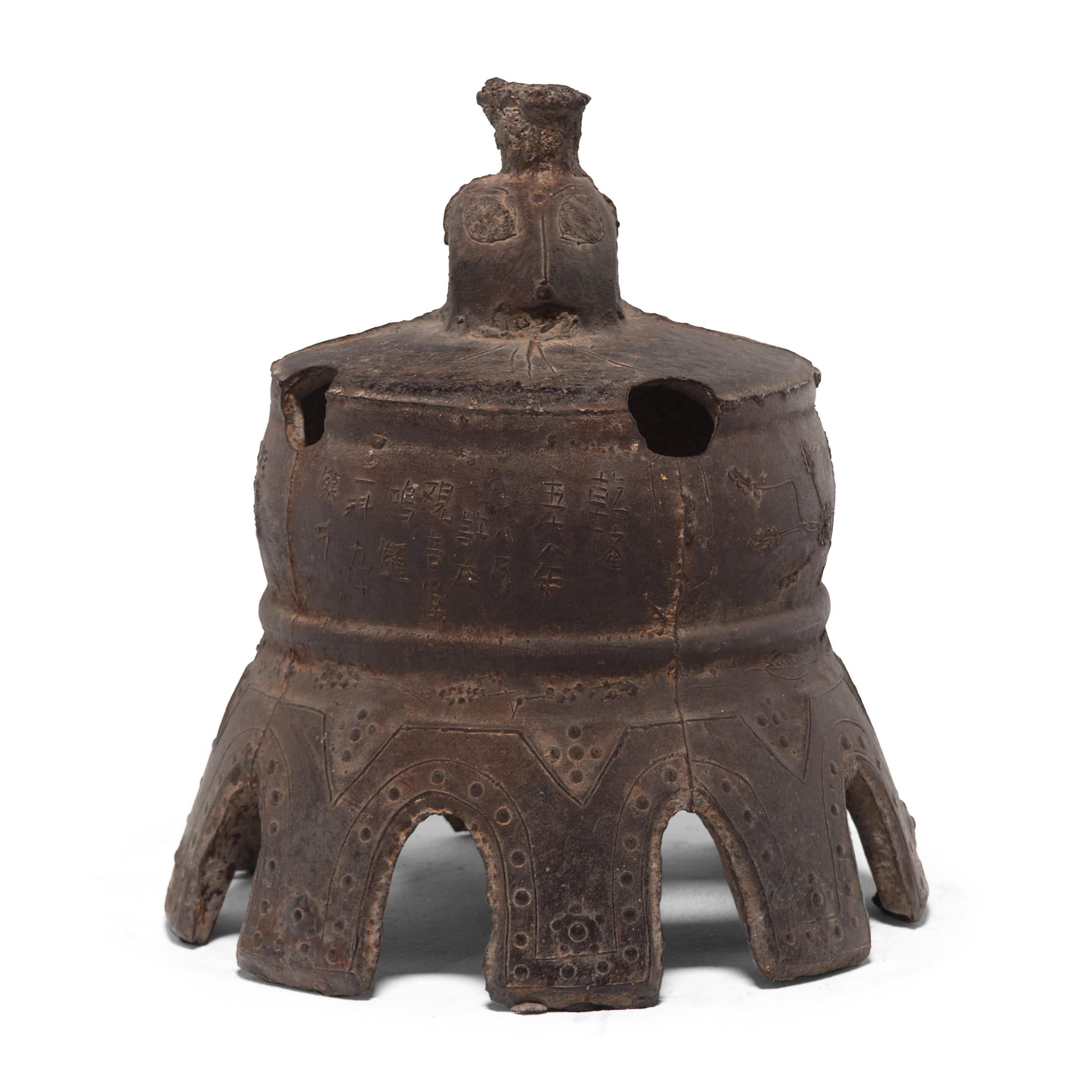 Grand Chinese Qing Dynasty Village Bell, circa 1800 In Good Condition For Sale In Chicago, IL