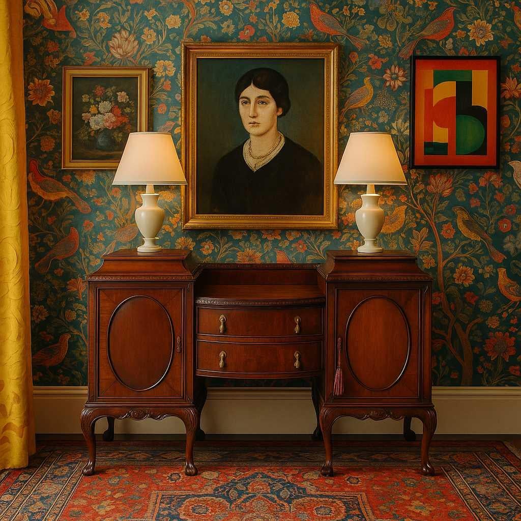 Grande credenza in stile Chippendale in mogano con piedi a sfera e artiglio, mobile server degli anni '40 in vendita 13