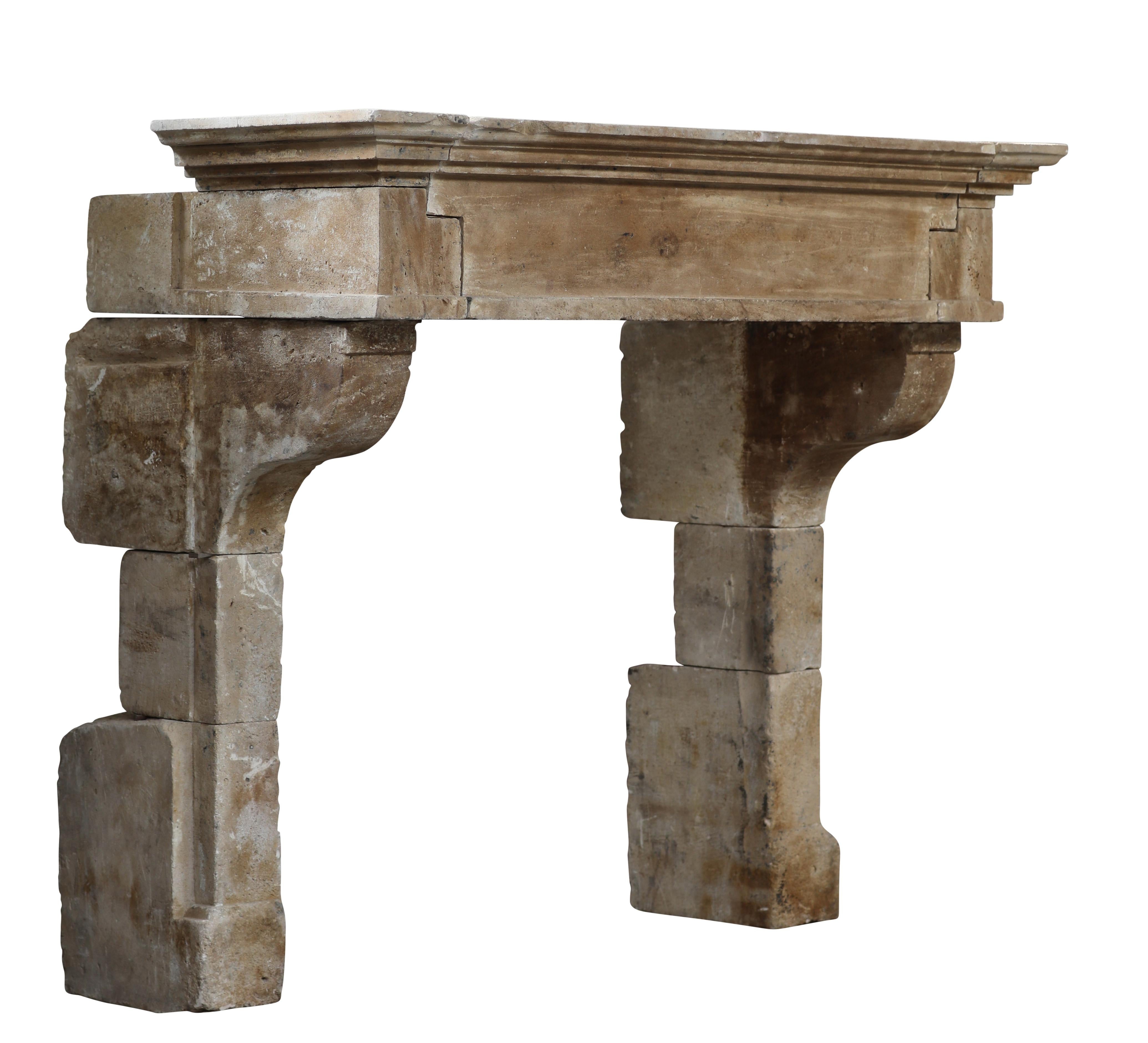 Grand Classic French Louis XIII Timeless Rustic Limestone Fireplace Mantle 13