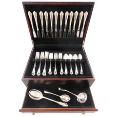 Grand Colonial by Wallace Sterling Silver Flatware Set for 12 Service 51 Pcs