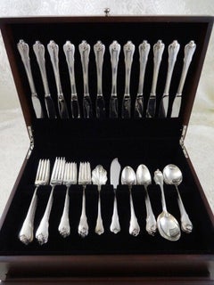 Set di posate in argento Sterling Grand Colonial by Wallace per 12 persone 62 pezzi