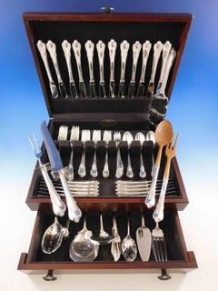 Grand Colonial by Wallace Sterling Silver Flatware Set for 12 Service 91 Pieces