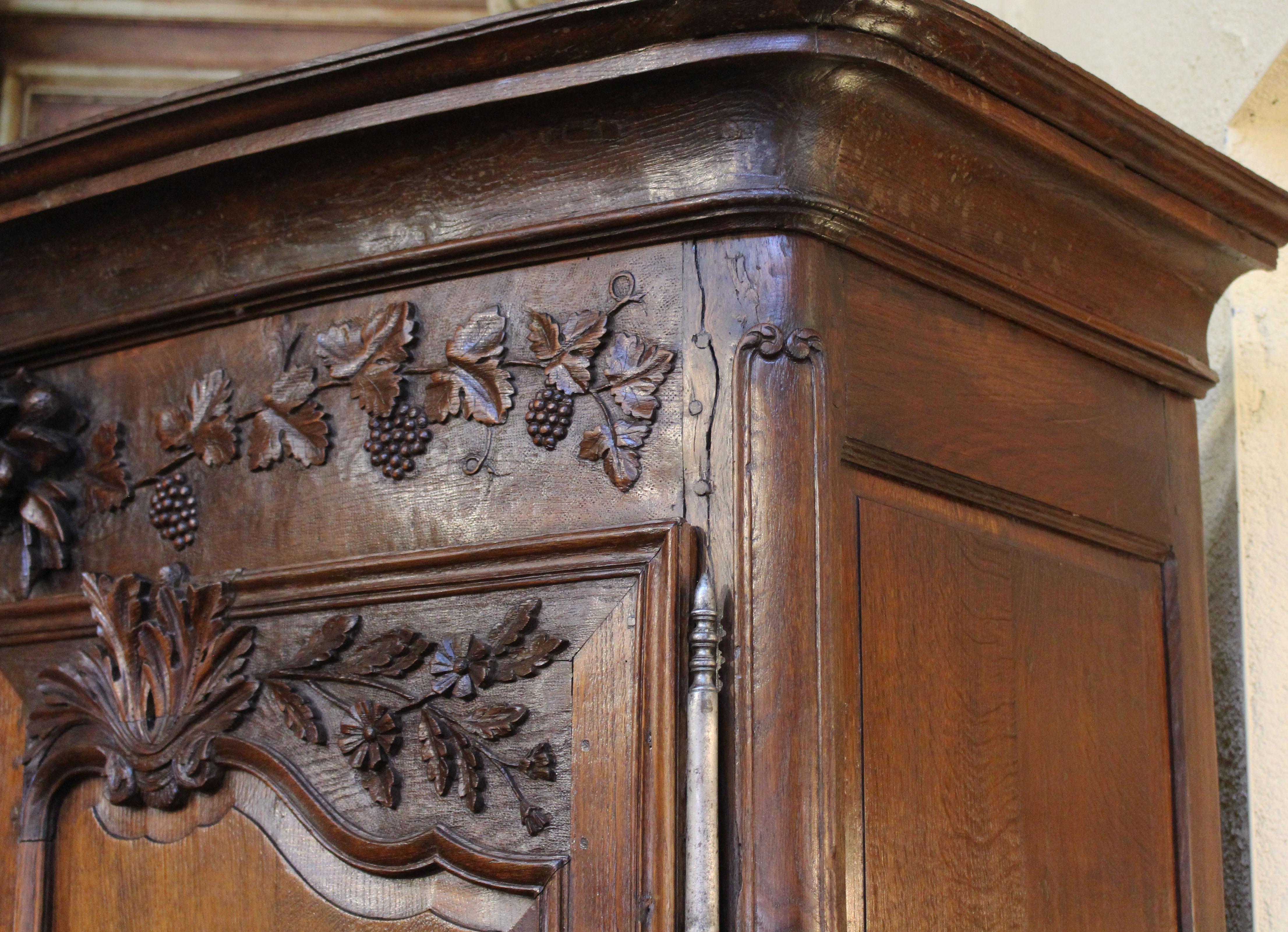Carved Grand Country French Buffet a Deaux Corps For Sale