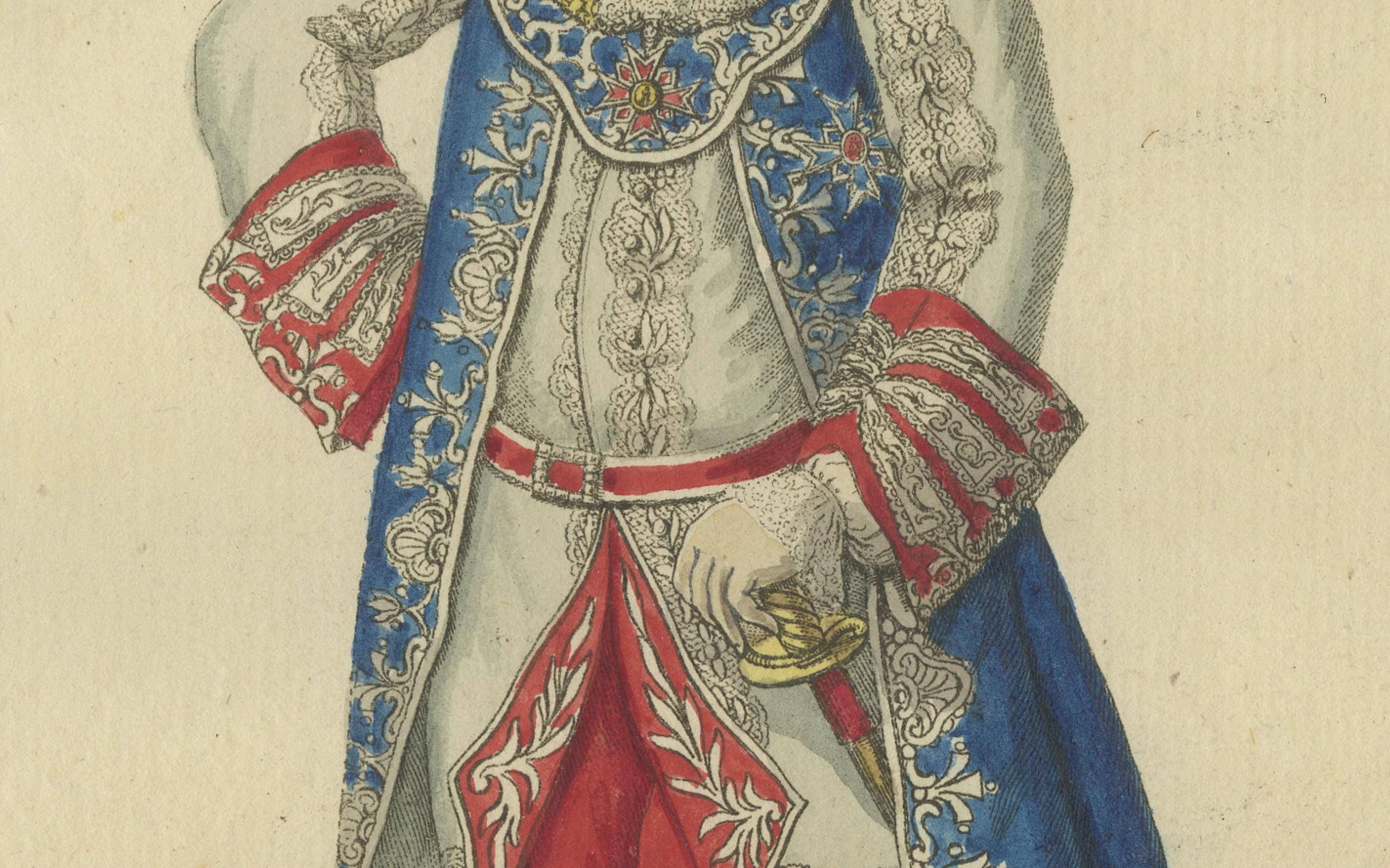 Grand Cross of the Order of St. George in Bavaria: 1791, handkolorierte Gravur (Graviert) im Angebot