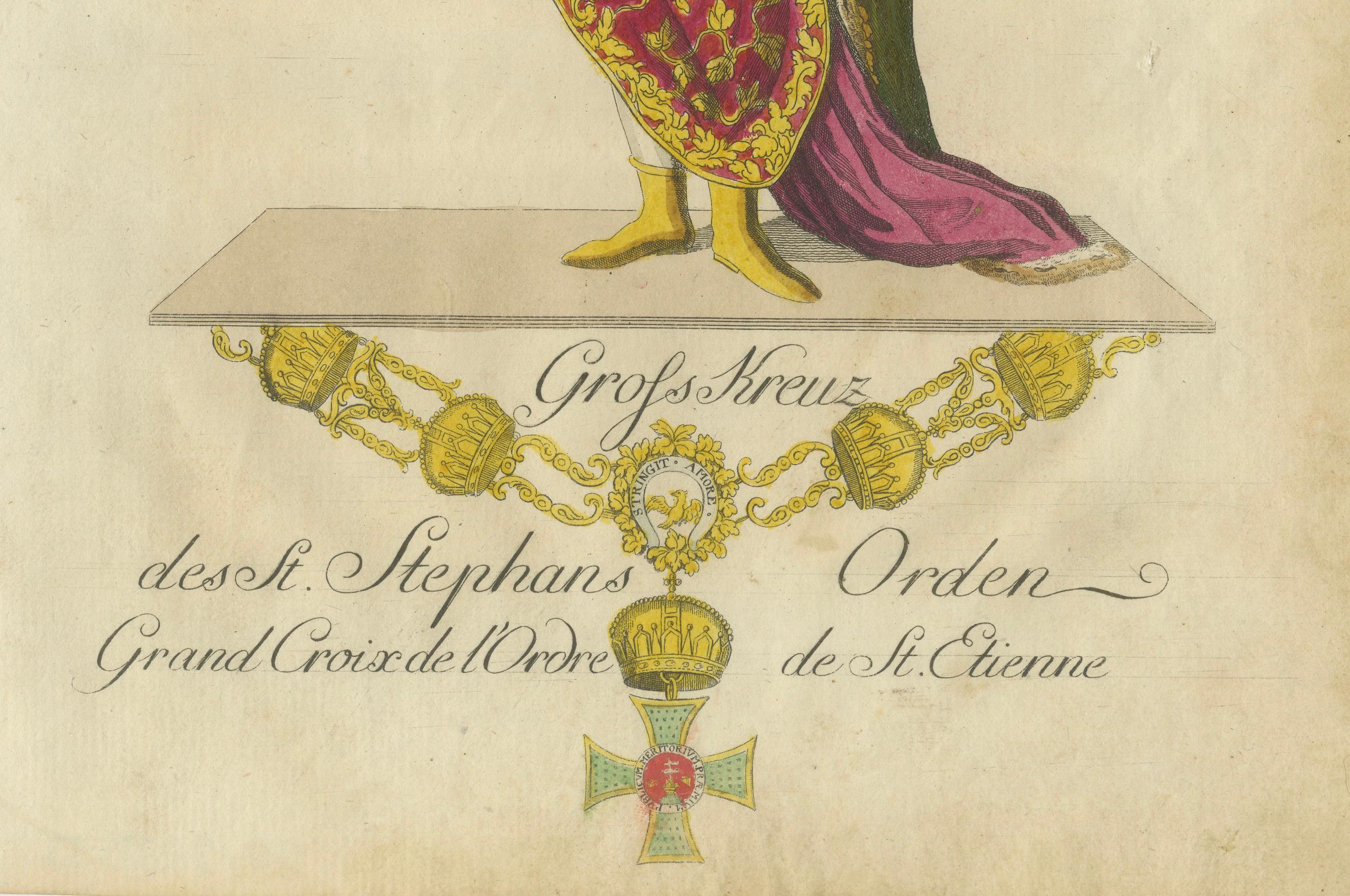 Grand Cross of the St. Stephen's Order: prächtige Gravur des 18. Jahrhunderts (Graviert) im Angebot