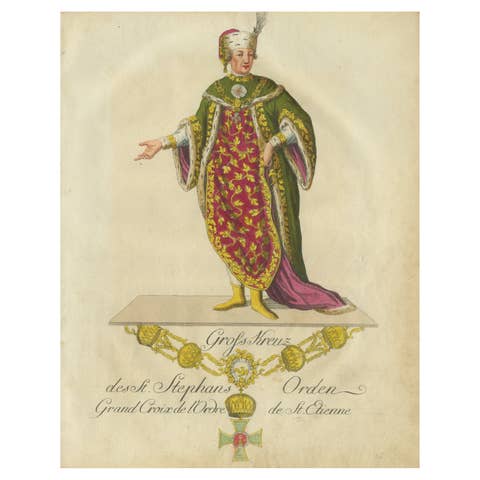 Grand Cross of the St. Stephen's Order: Magnificent 18th-Century Engraving