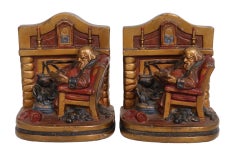 "Grand Dad" Bronze Bookends, Pair