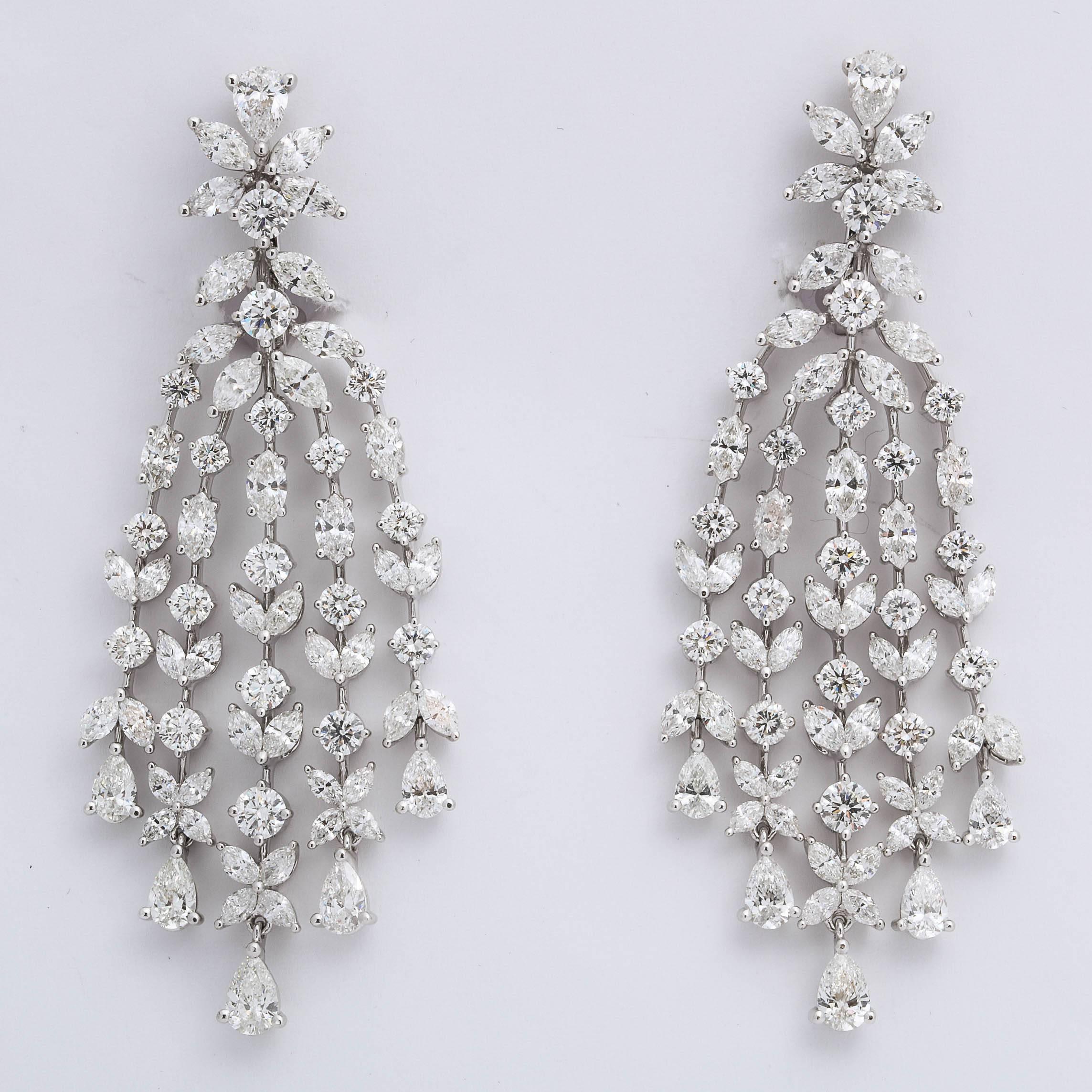 dangle chandelier diamond earrings